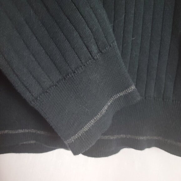 Nick(it) Sweater Men's Medium Black V-neck stretch RETRO Y2K vintage acrylic - Picture 3 of 8